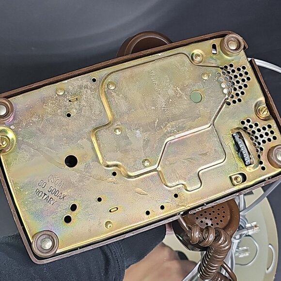 Vintage Chocolate Brown Northern Electric Rotary Desktop Telephone Canada - Picture 8 of 16